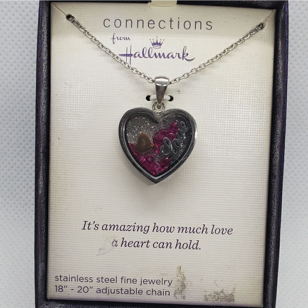 NWT Connections from Hallmark Stainless Steel Love Heart Necklace
